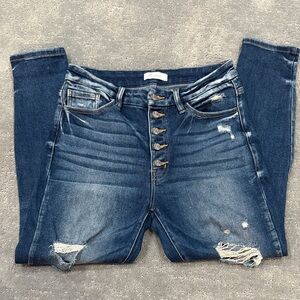 KanCan High Rise Distressed Denim Jeans
